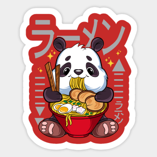 Ramen Panda Cute Kawaii Panda Eating Ramen Sticker